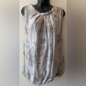 GRY/TAN/BLU Silk Blousy Tank, XS. Spring Sale